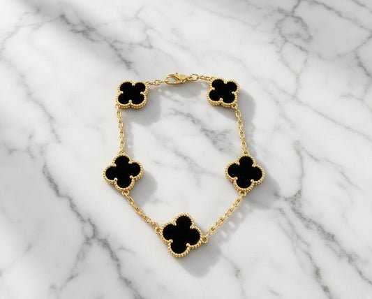 Black 4 clover bracelet