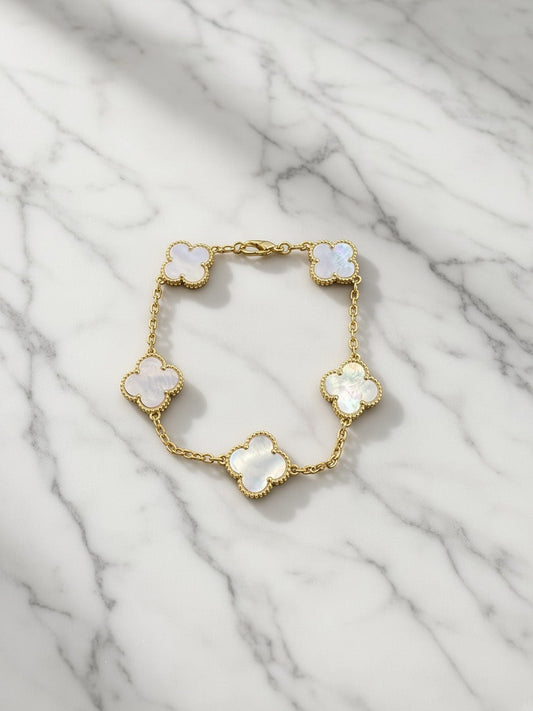 Gold: White bracelet